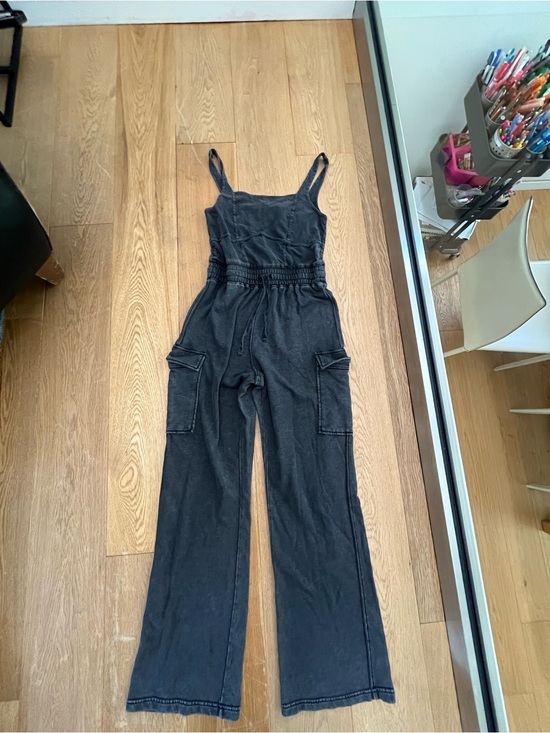 Free People Pants - Free people Black Cargo Jumpsuit with Slim Straps